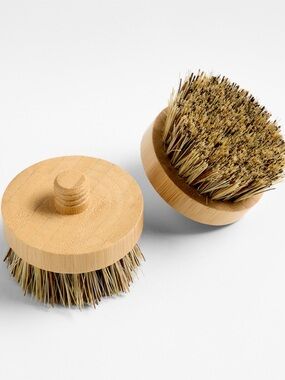 Clean by Crate Natural Palm & Dish Brush Replacement Heads, Set of 2